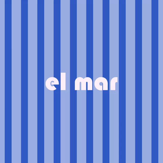 Kissen El Mar Rayas Azul