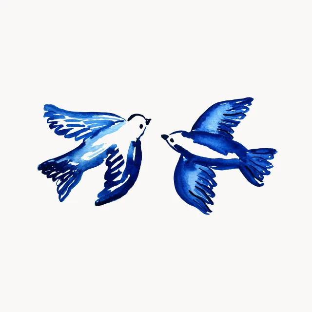 Kissen Azulejo Schwalben Paar