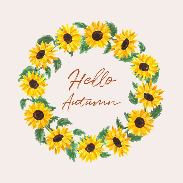 Tischset Hello Autumn Sunflower Wreath