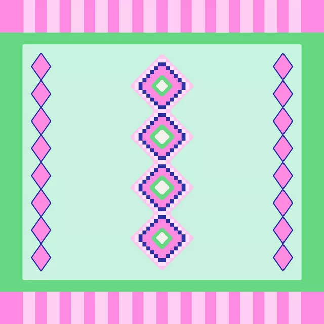 Cool Boho Diamonds green pink
