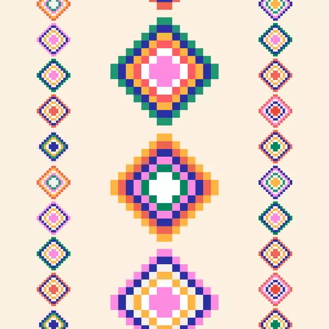 Kissen Cool Boho Diamond Mosaic