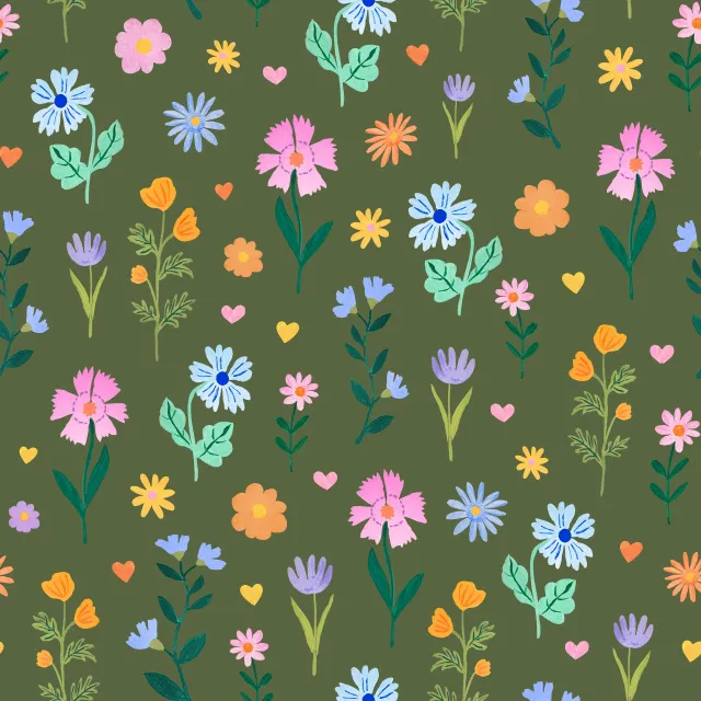 Floral Fantasy Pattern green