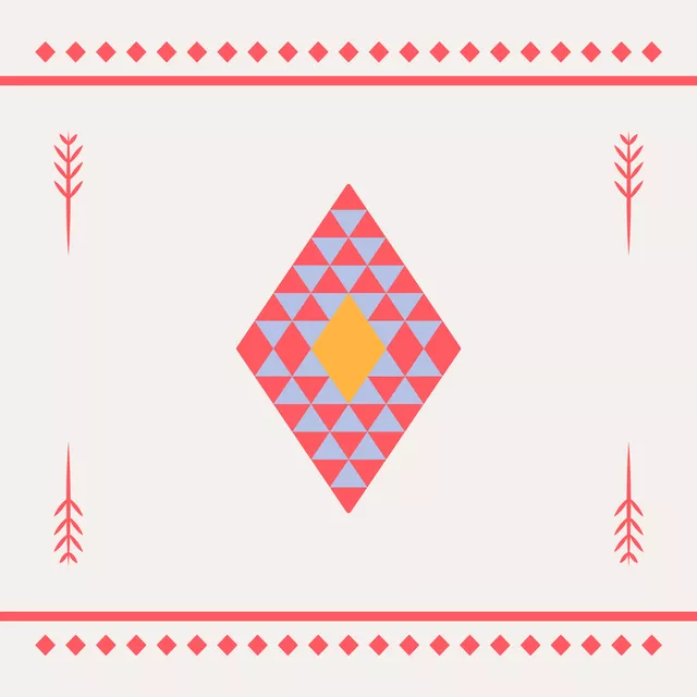 Kissen Cool Boho Triangles red