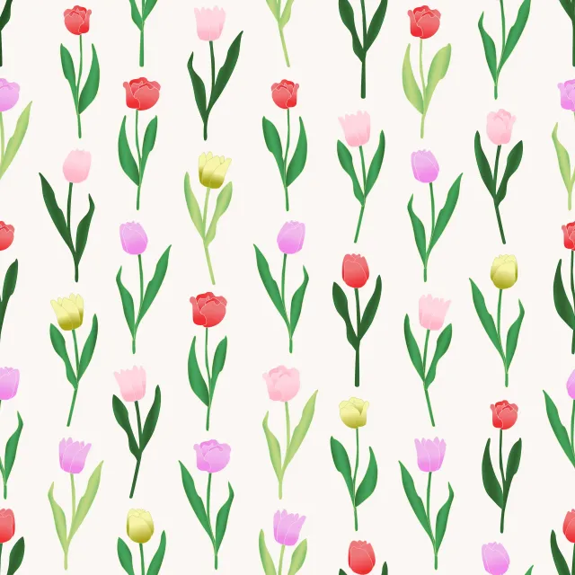 Kissen Spring Tulip Pattern