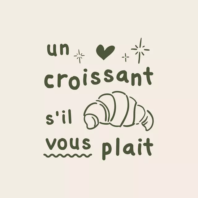 Kissen Un croissant s'il vous plait