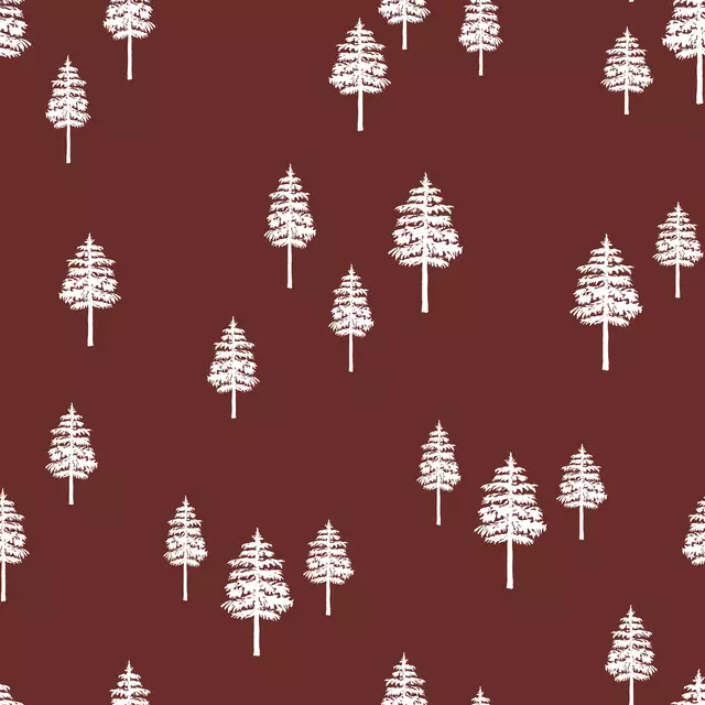 White Winter Forest brick red