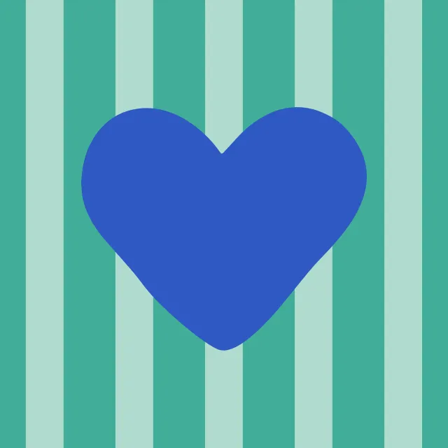 Kissen Heart & Stripes green