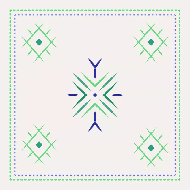 Cool Boho Star Ornaments green