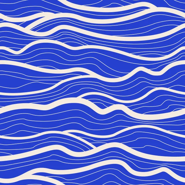 Kissen Organic Waves blue