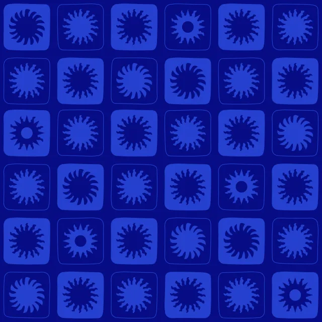 Abstract Sun Pattern navy