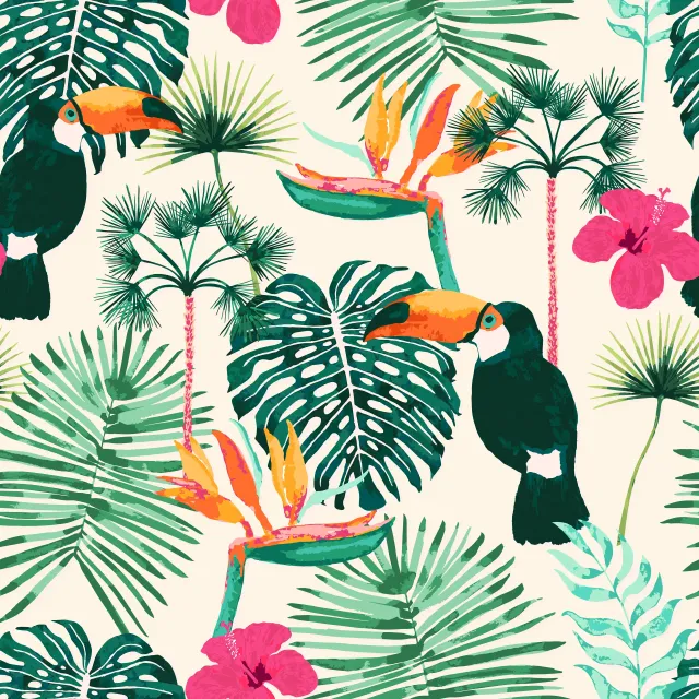 Kissen Tropical Toucan Paradise