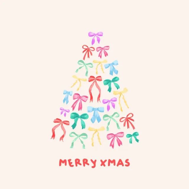 Servietten Merry Xmas Ribbon Tree