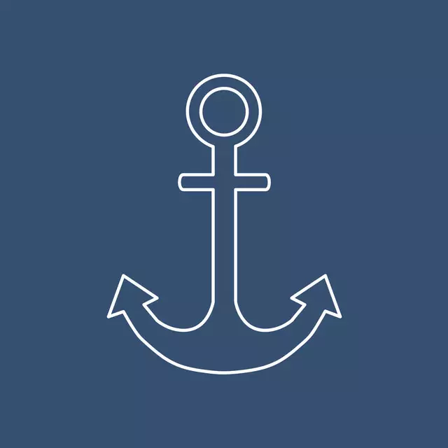 Kissen Minimal Anchor dark blue