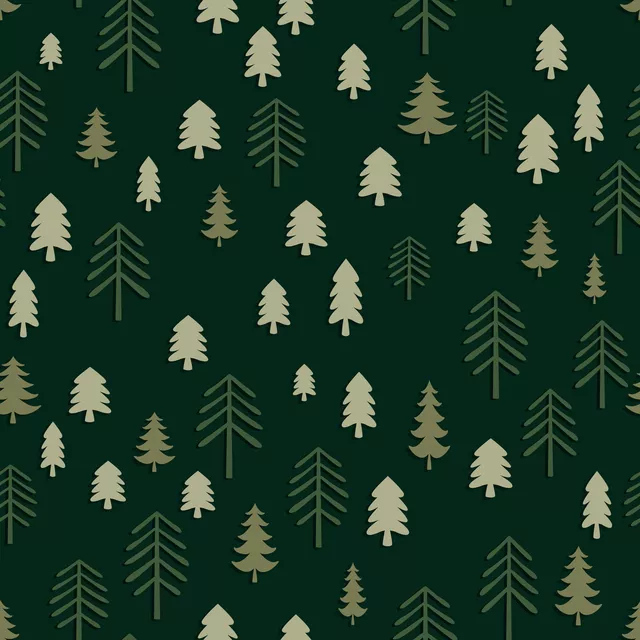 Tischdecke Winter Forest pine green