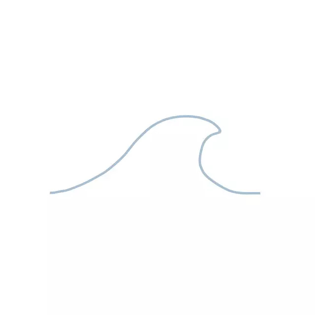 Kissen Minimal Wave blue on white