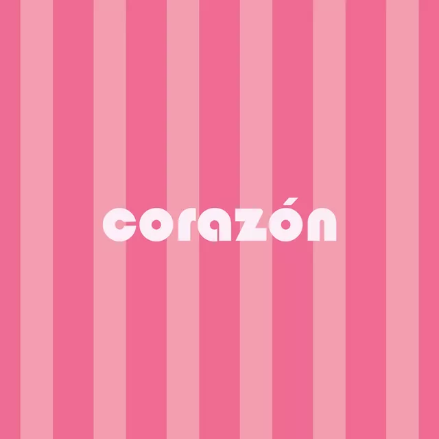 Kissen Corazón Rayas pink