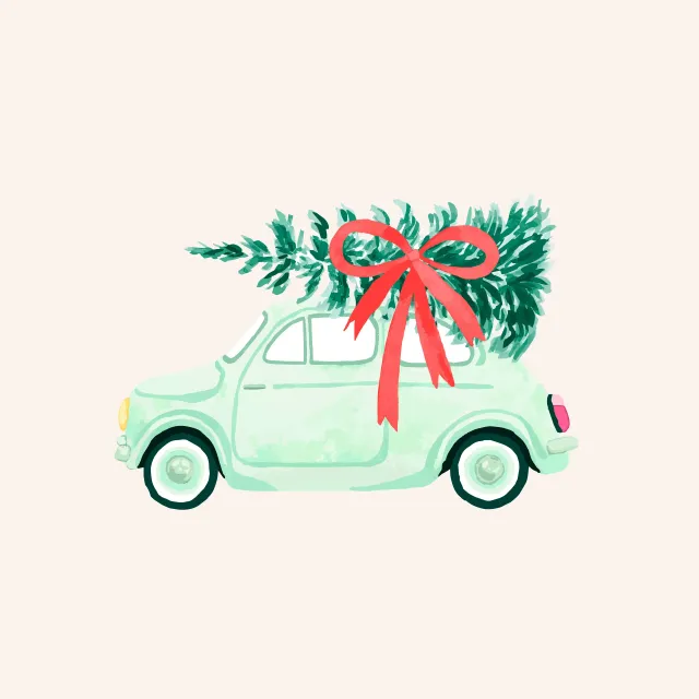 Kissen Cute Christmas Car