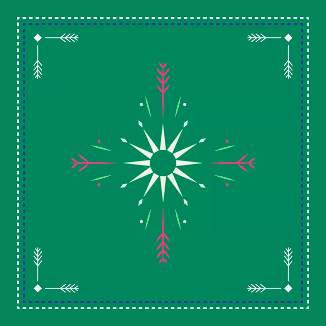 Kissen Cool Boho Sun Ornaments green