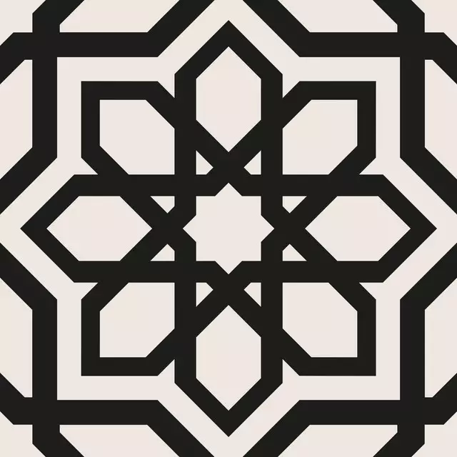 Sitzkissen Boho Tile black