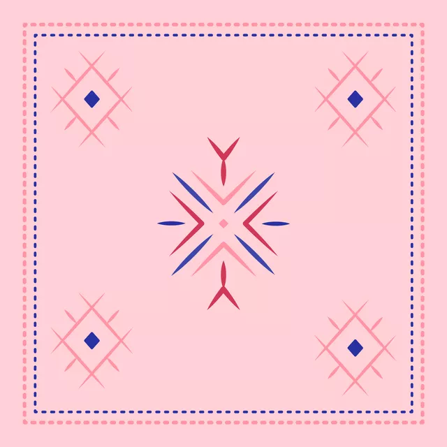 Sitzkissen Cool Boho Star Ornaments pink
