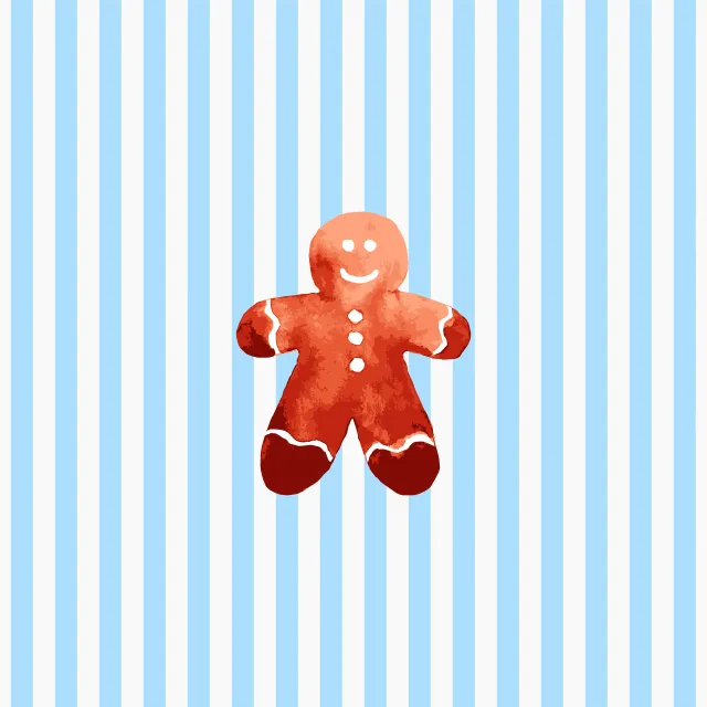 Tischset Striped Gingerbread Man