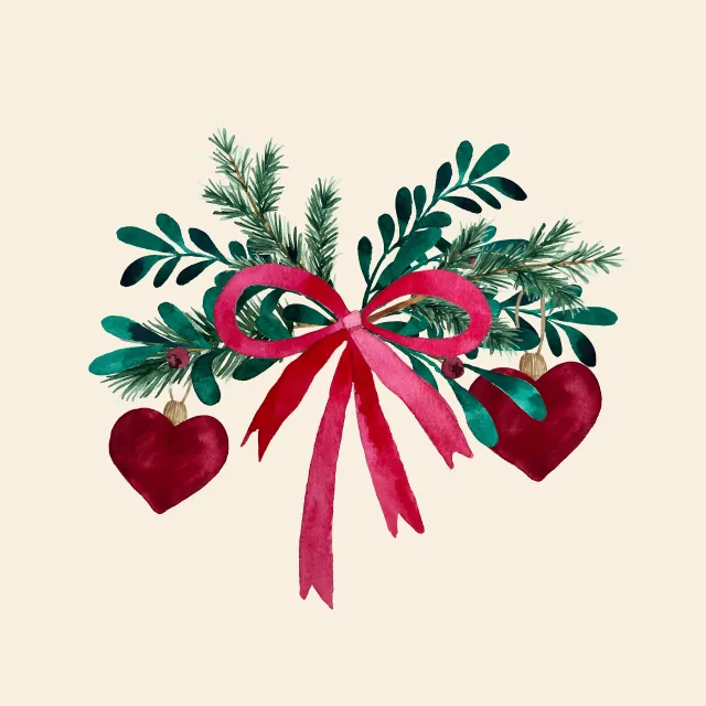 Servietten Ribbon Christmas Bouquet