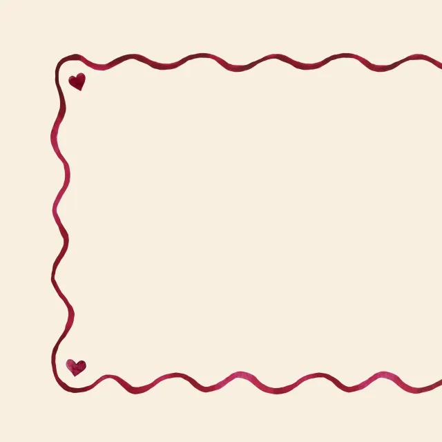 Tischset Tischset Wavy Border With Hearts