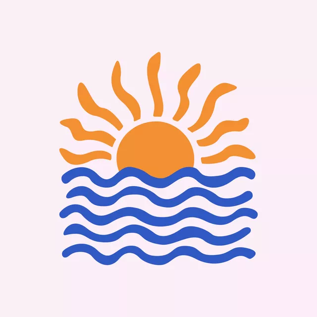 Kissen Sol y Mar azul