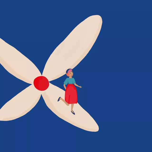 Servietten Blume im Blau
