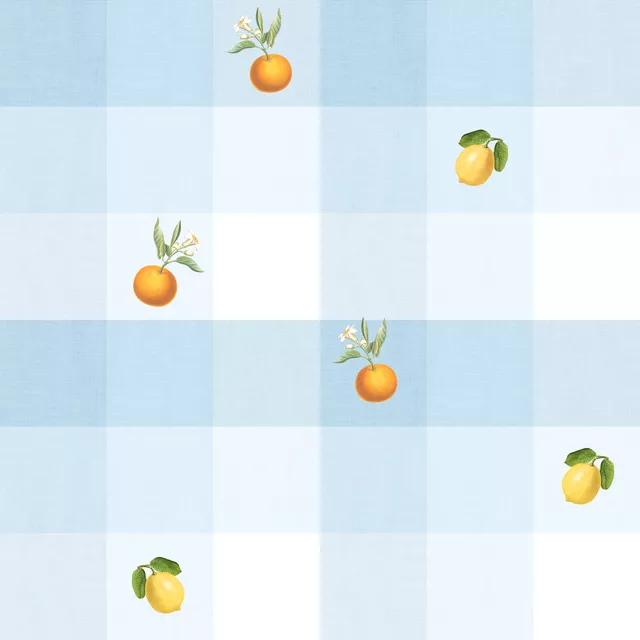 Kissen Vintage Citrus Gingham