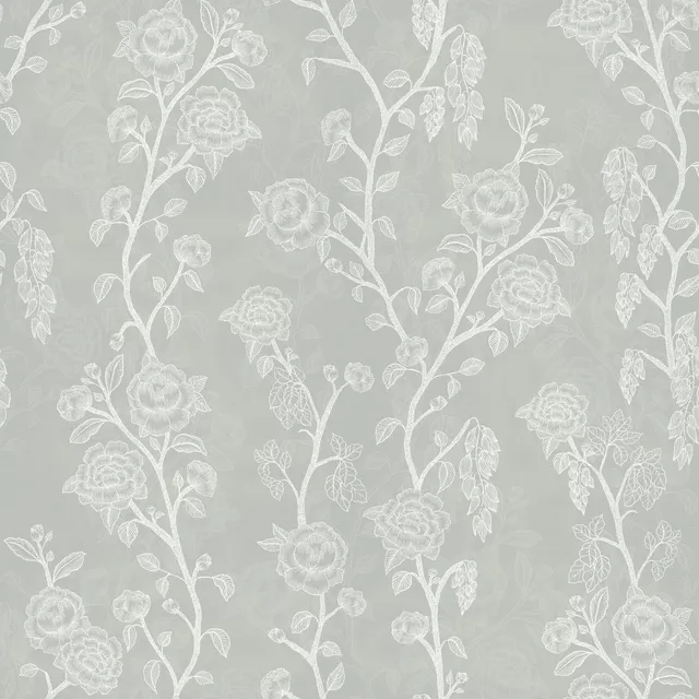 Kissen Cottage Rose Grey Blue