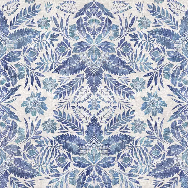 Bankauflage Delft Blau Florale Damask