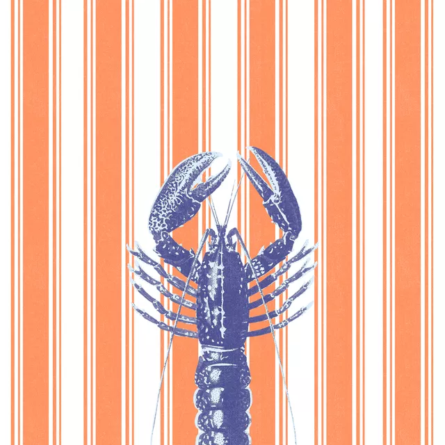 Kissen Coastal Stripes and Lobster II