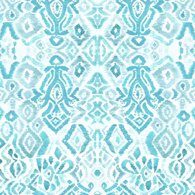Kissen Boho Ikat türkis