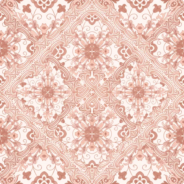 Kissen Baroque Floral Tiles Peach