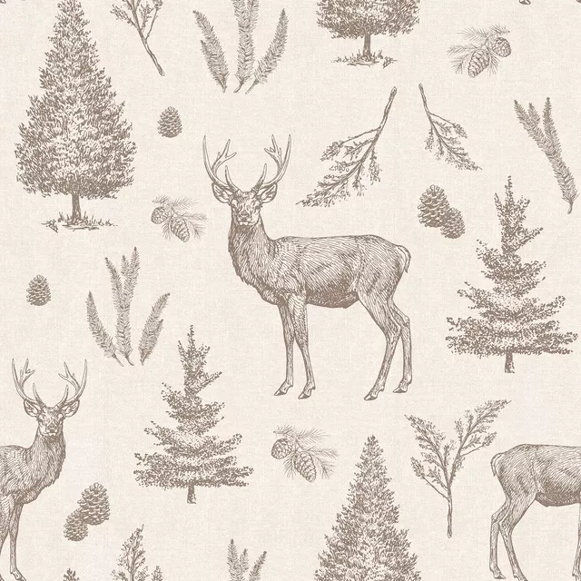 Kissen Winter deer and woodlands III