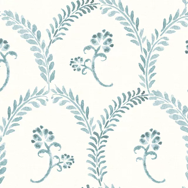 Scallop Floral Aquarell Blue