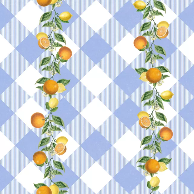 Kissen Preppy Citrus Gingham