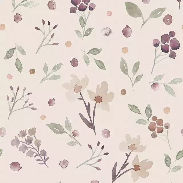 Pastel Blätter und Blumen