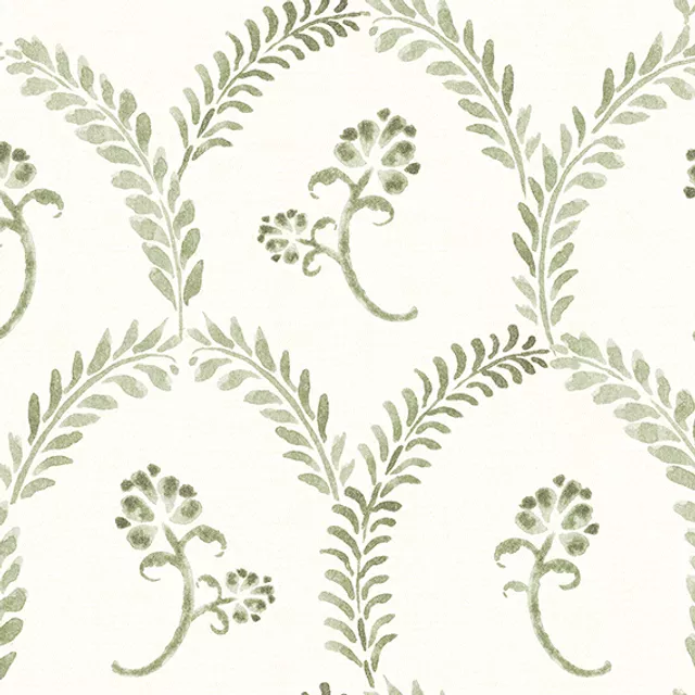 Scallop Floral Aquarell Green