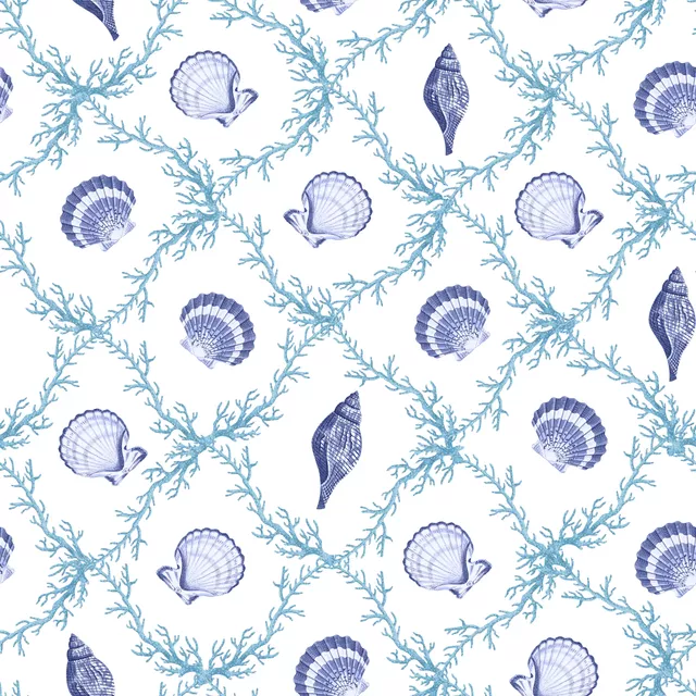 Kissen Preppy coastal shells I
