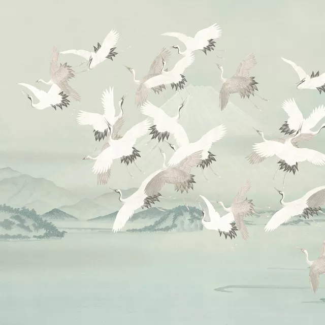 Kissen Japandi Vogeln Sage