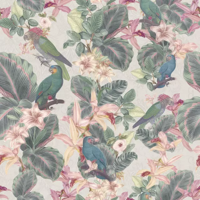 Kissen Exotic birds foliage