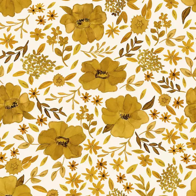 Tischläufer Retroflower Gold
