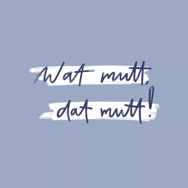 Kissen Wat mutt dat mutt graublau