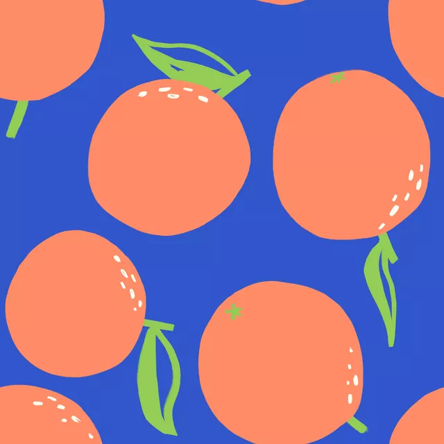 Kissen Juicy Oranges blue