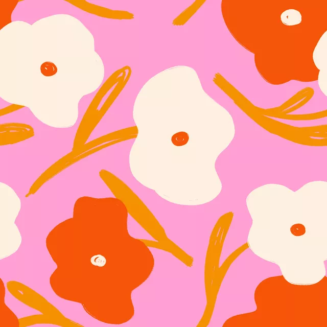 Retro Flowers and Leaves