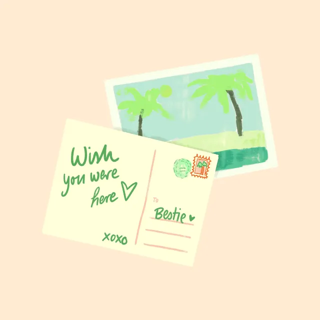 Servietten Wish you were here Postkarte