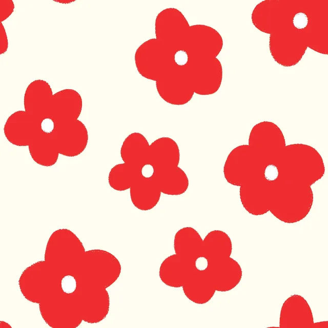 Kissen Blümchen rot