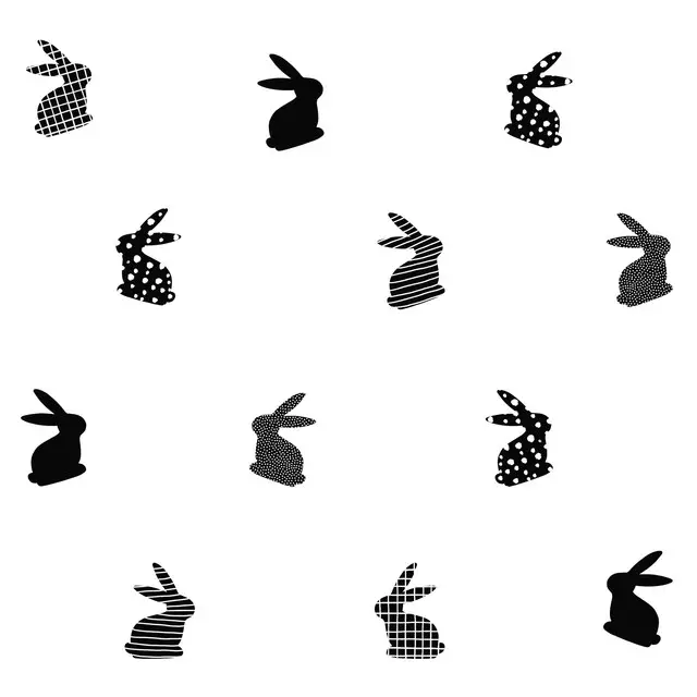 Tischset Osterhasen black & white